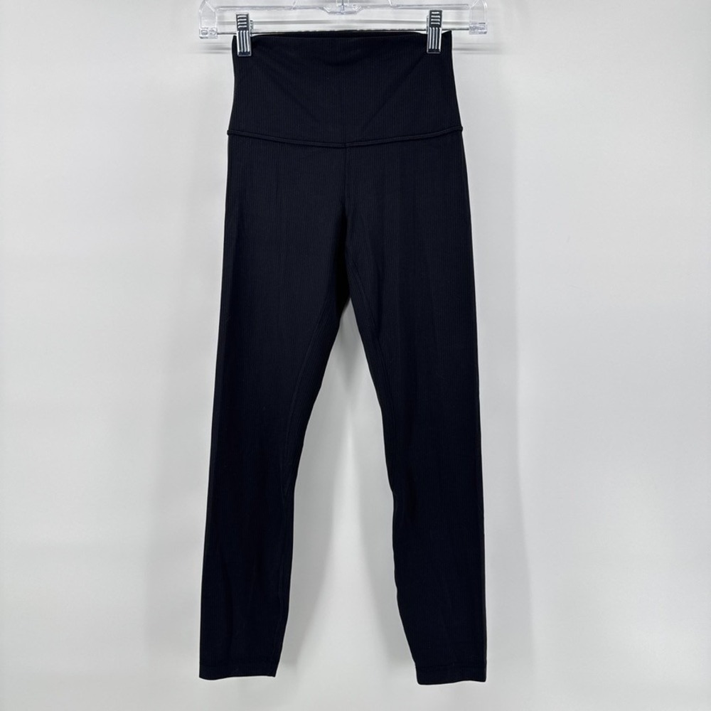 Lululemon Align Ribbed High-Rise Pant 25" Black W5FJTS Size 4